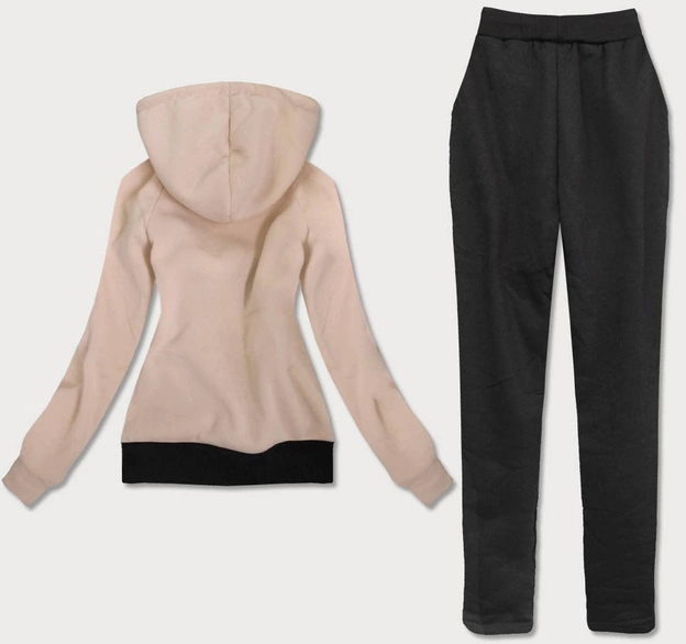 KOLOROWY DRES DAMSKI BEŻOWO-ŁOSOSIOWA (745A)