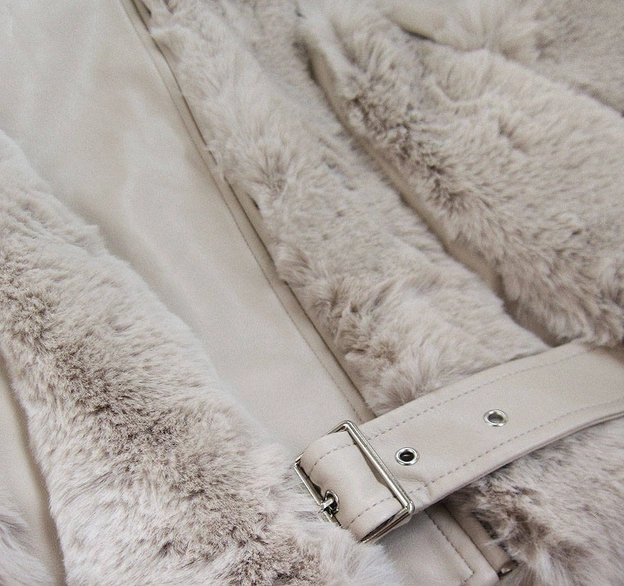 KRÓTKA RAMONESKA Z FUTREM BEŻOWA (FL2020)