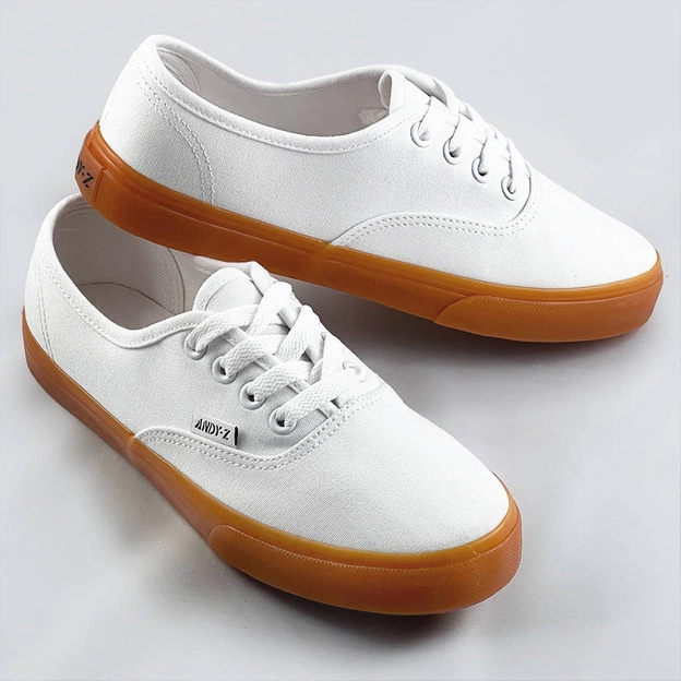 Tenisówki na kontrastowej podeszwie białe (aw0212-02)