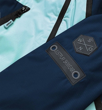 DAMSKA KURTKA ZIMOWA NARCIARSKA MIĘTOWO-GRANATOWA (B2377)