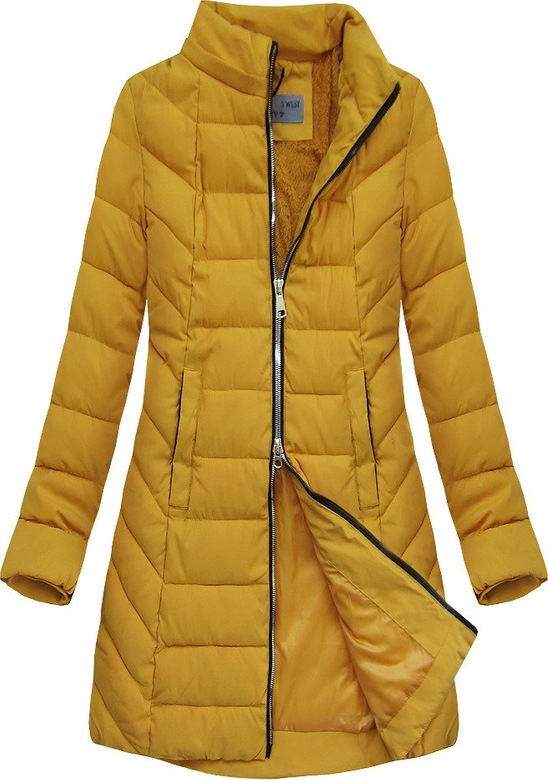 PIKOWANA KURTKA Z KAPTUREM ŻÓŁTA (B2645)