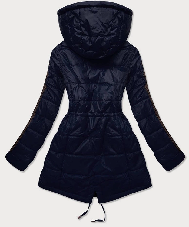 Dwustronna kurtka damska granatowo-brązowa (w556-1)