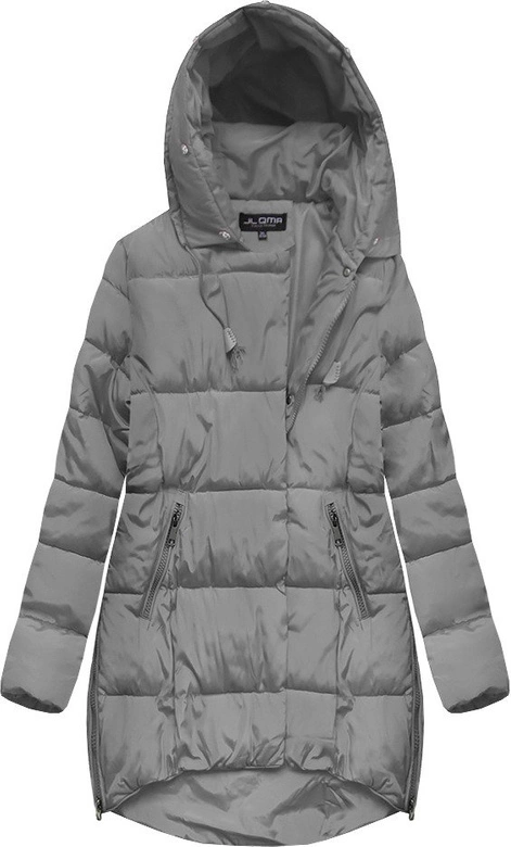 PIKOWANA KURTKA Z KAPTUREM SZARA (859)