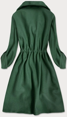 LUŹNY PŁASZCZ DAMSKI Z KLAPAMI ZIELONY (20536)