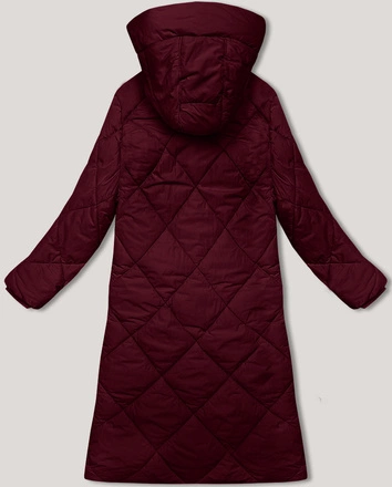 Długa kurtka zimowa z kapturem J.Style bordowa (5M3173-1)