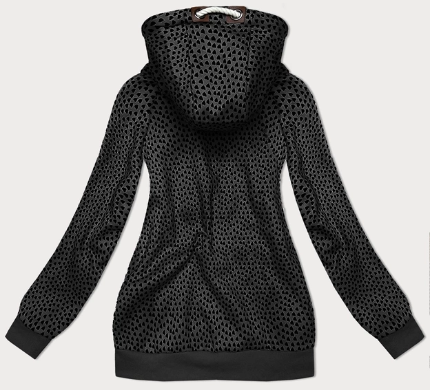 Rozpinana bluza damska w serduszka grafitowa (2315)