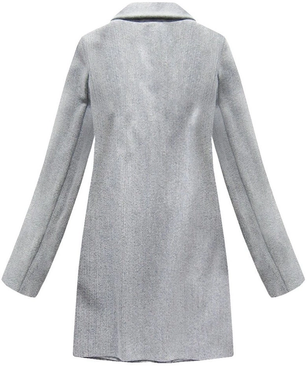 JEDNORZĘDOWY PŁASZCZ Z GUZIKAMI JASNOSZARY (0760)
