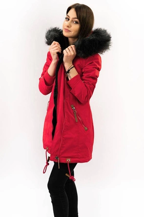 WODOODPORNA PARKA DAMSKA CZERWONA (M-923)