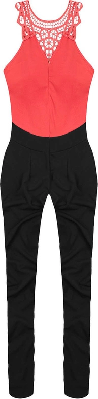 KOMBINEZON Z GIPIURĄ KORALOWY (ART40)