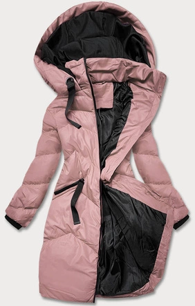 KURTKA ZIMOWA DAMSKA Z KAPTUREM RÓŻOWA (5M733-46)