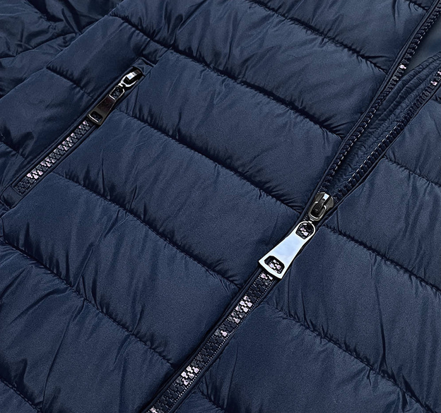 DAMSKA KURTKA Z SUWAKAMI GRANATOWA (8975-E)
