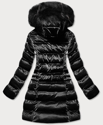 Puchowa kurtka zimowa damska czarna (xw822x)