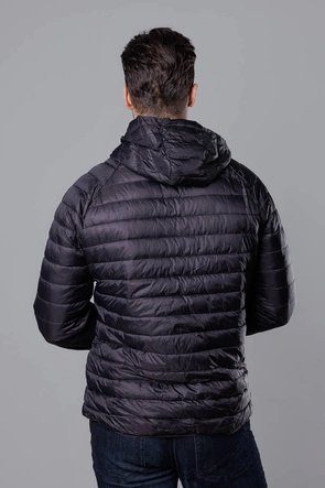 Pikowana kurtka męska z kapturem czarna (HM112-1)