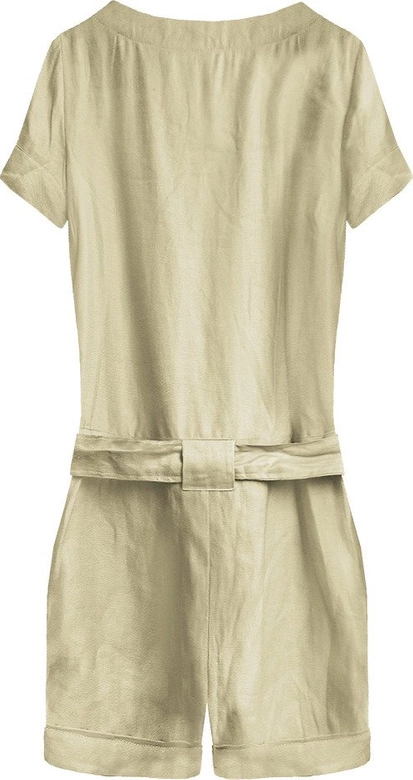 KRÓTKI KOMBINEZON Z LNU I BAWEŁNY BEŻOWY (X1603X)