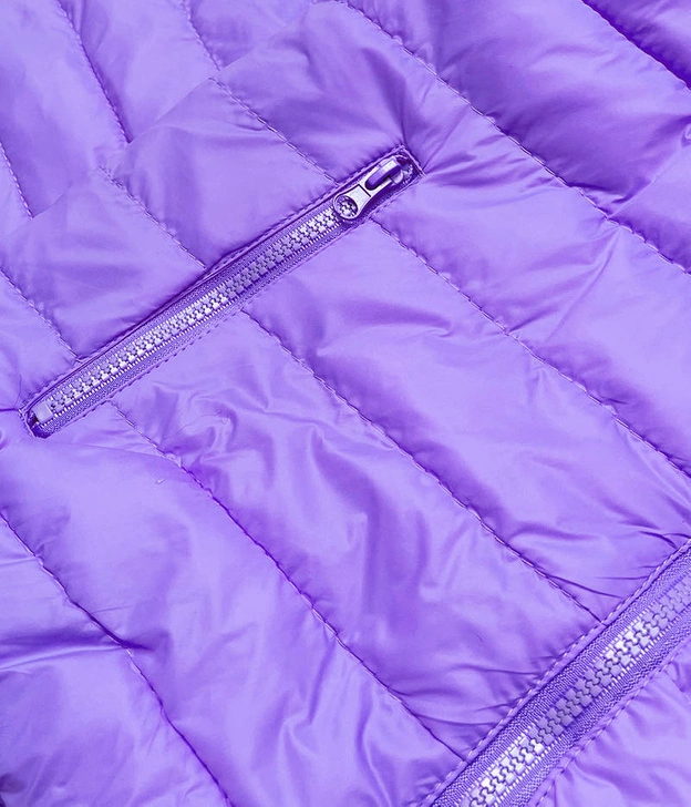 Lekka pikowana kurtka damska jasny fiolet (58M23037-37)