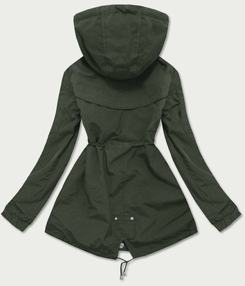 DWUSTRONNA PARKA DAMSKA Z KAPTUREM KHAKI-MORO (XW665X)