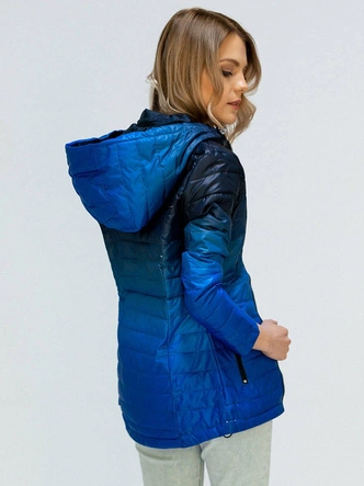 KURTKA OMBRE Z KAPTUREM CHABROWO-GRANATOWA (W616)