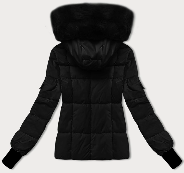 Zimowa kurtka damska z odpinanym kapturem S'west czarna (B8303-1)