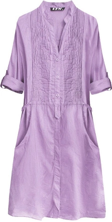 DŁUGA KOSZULA Z ZAKŁADKAMI FIOLETOWA (1032)