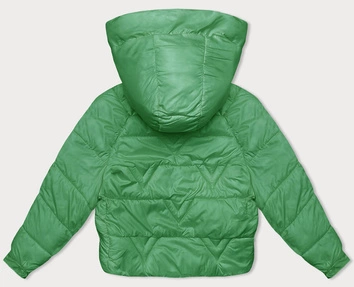 Przejściowa kurtka damska z podszewką w kratkę zielona (842)