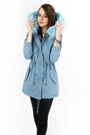 ZIMOWA PARKA DAMSKA NIEBIESKA (D-196-5)