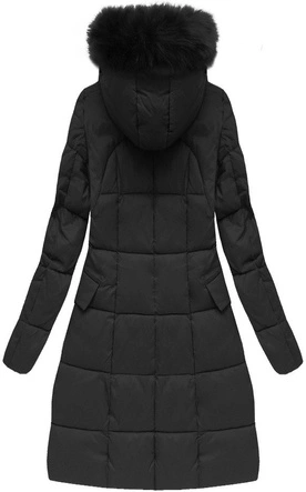 PIKOWANA KURTKA Z KAPTUREM CZARNA (AURA)