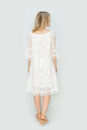 KORONKOWA SUKIENKA OVERSIZE BIAŁA (407ART)