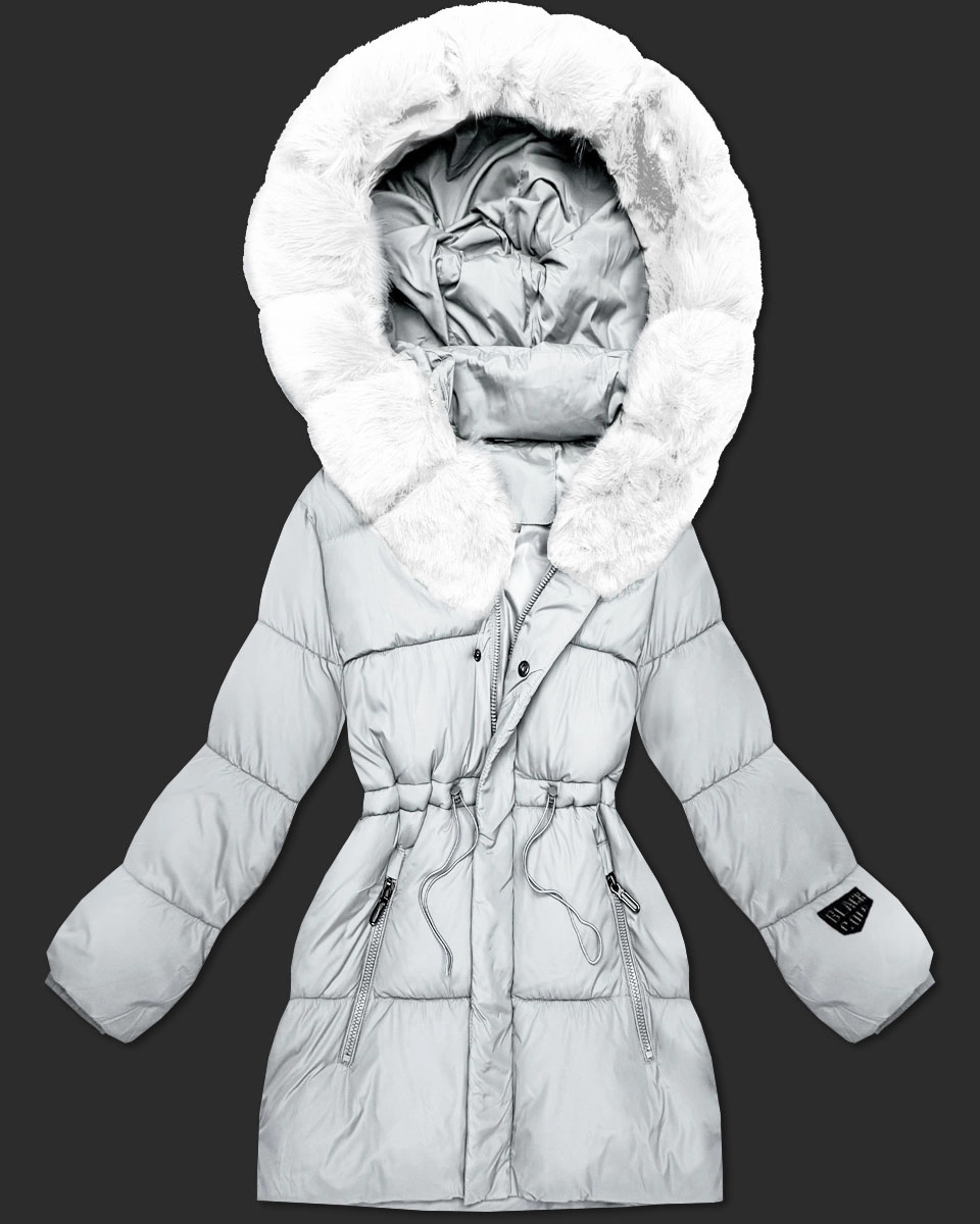 Zimowa kurtka damska z kapturem S'West złamany biały (B8550-26)