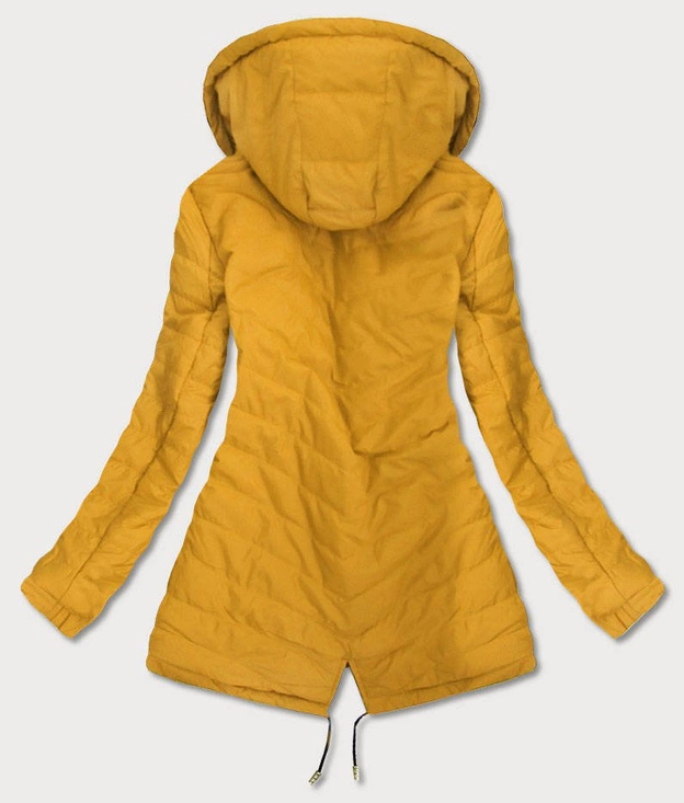 DWUSTRONNA KURTKA PARKA DAMSKA GRANATOWO/ŻÓŁTA (W652)
