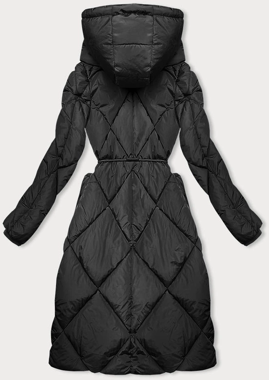 Zimowa kurtka z kołnierzem czarna (LHD-23021)