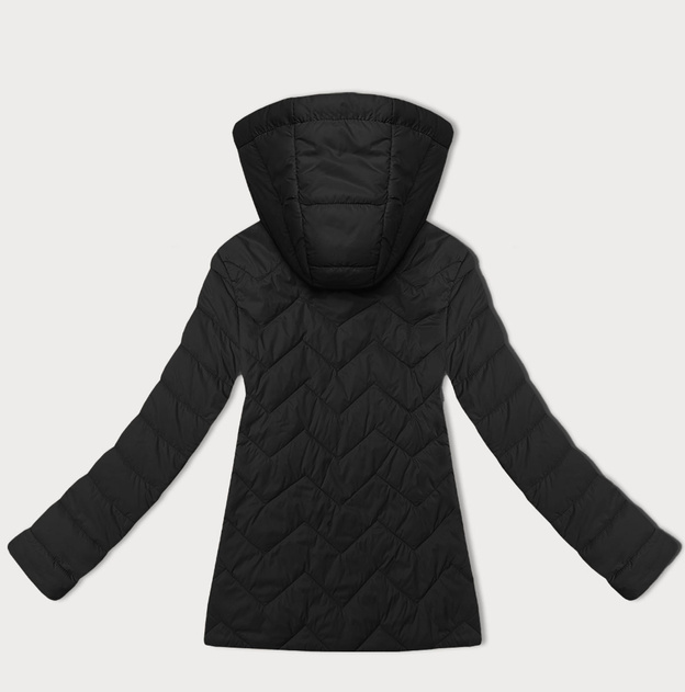 Lekka pikowana kurtka damska z kapturem J Style czarna (16M9232-392)