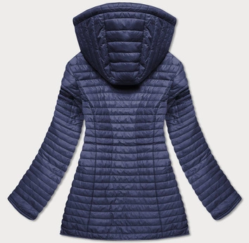 Damska dwustronna kurtka z kapturem granatowa 1 (sf732)
