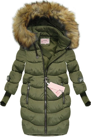 PIKOWANA KURTKA Z RĘKAWEM 3/4 KHAKI (W702)