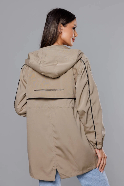 Cienka kurtka damska na podszewce beżowa (B8119-12)