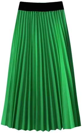 PLISOWANA SPÓDNICA MIDI ZIELONA 2 (201ART)