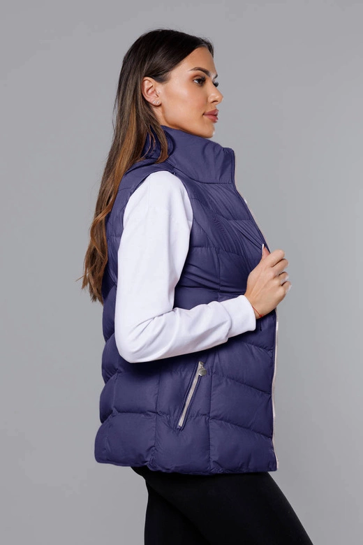 Puchowy bezrękawnik damski granat (5m719-215)