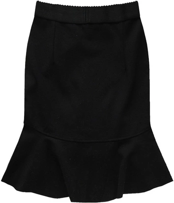 SPÓDNICA Z FALBANĄ NA DOLE CZARNA (A2258)