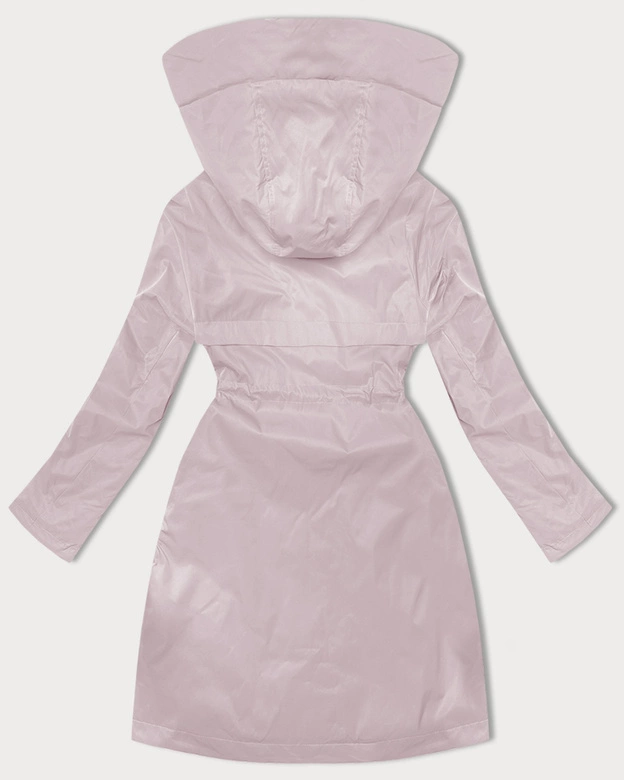 Prosta kurtka damska z kapturem LHD pudrowy róż (LHD-24590)