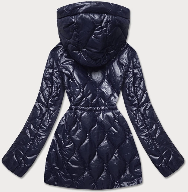 Kurtka damska z ozdobną podszewką granatowa (bh2182)