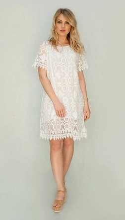 BAWEŁNIANA KORONKOWA SUKIENKA BIAŁA (357ART)