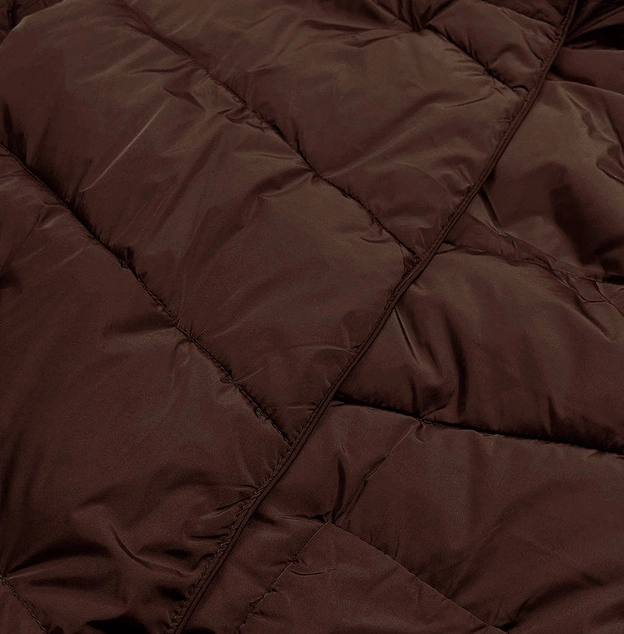 Długa zimowa kurtka damska brązowa (2M-033)