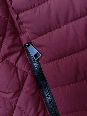 Przejściowa kurtka damska z kapturem ciemnoczerwona (2M-017)