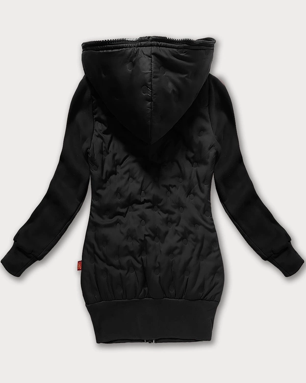 Damska bluzo-kurtka z kapturem LHD czarna (AMG-162A)