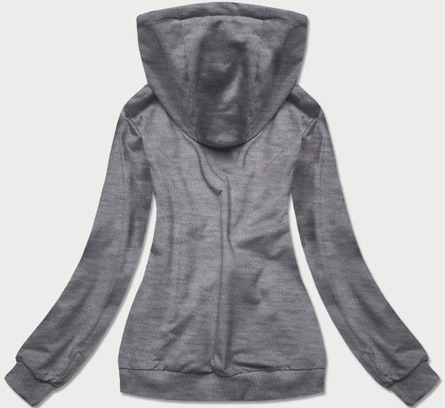Cienka damska bluza kangurka ciemny szary (W06-5)