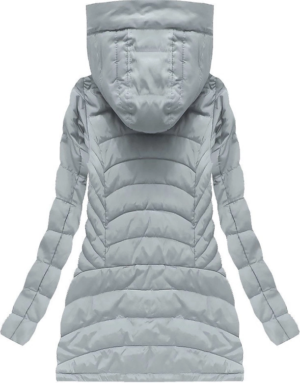 PIKOWANA KURTKA Z KAPTUREM SZARA (W620)