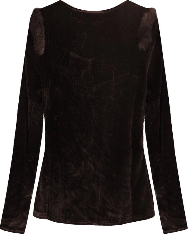 BLUZKA Z FUTERKIEM BRĄZOWA (3685)