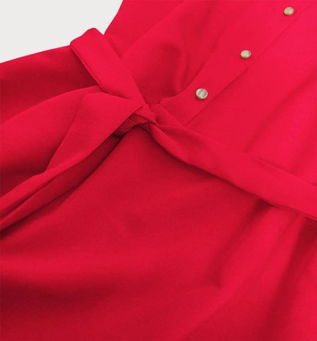 SUKIENKA Z KOŁNIERZYKIEM TYPU SZMIZJERKA CZERWONA (431ART)