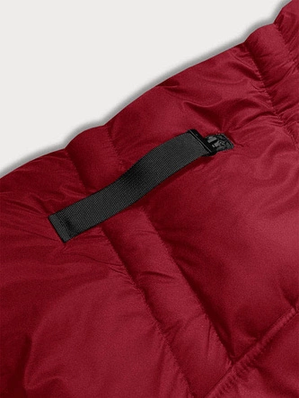 Damska kurtka zimowa z kapturem czerwona (5M738-270)