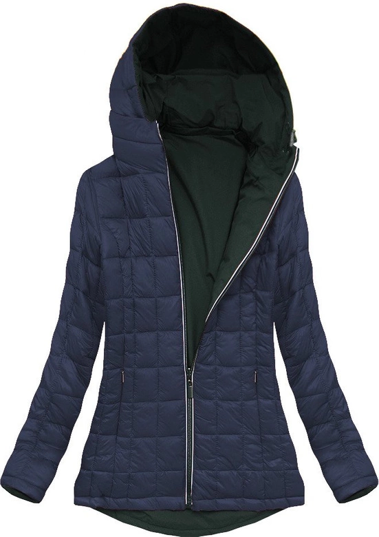 Dwustronna kurtka przejściowa zielono-granatowa (7699)