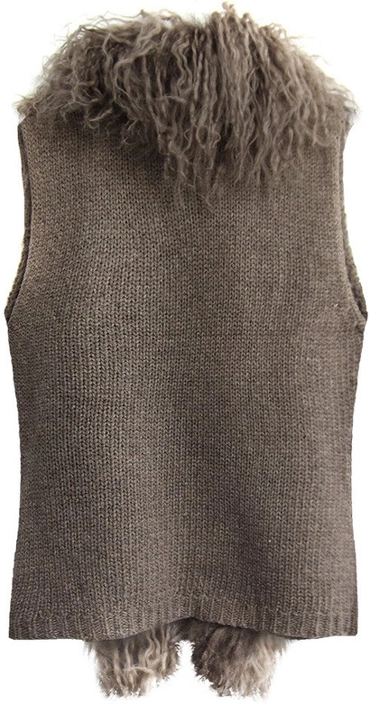 SWETERKOWA KAMIZELKA O GRUBYM SPLOCIE BRĄZOWA (1595)